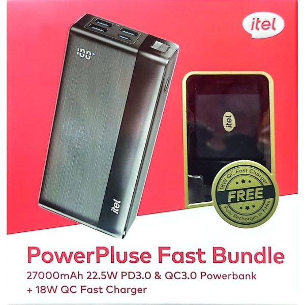 itel 27000mAh 22.5W Fast Charging Powerbank + Free 18W Charger - Image 4