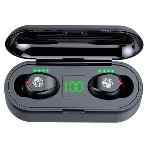 F9 Bluetooth 5.0 True Wireless Earbuds – Digital Display | Deep Bass | Touch Control | With Mic & Charging Case - Image 2