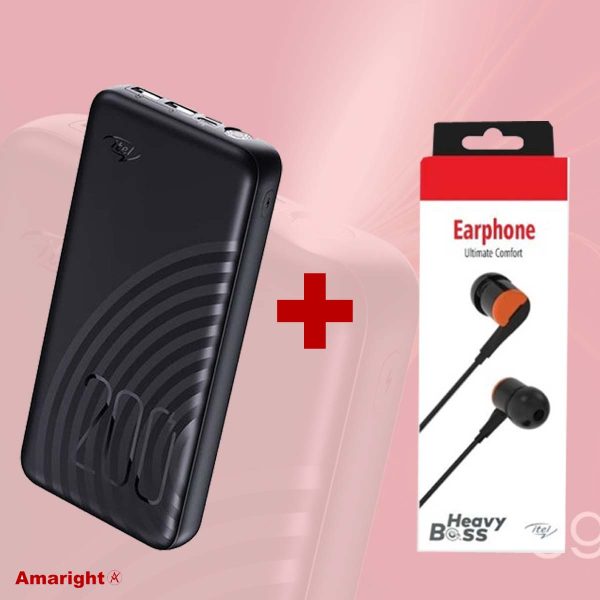 itel 20000mAh Power Bank (Star200) – Ultra High Capacity & Fast Charging