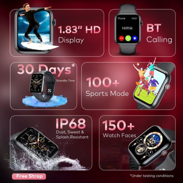 itel Waterproof ISW-011 Native Storm Smartwatch – Fitness Tracker | IP68 Waterproof | Bluetooth Call | Smart Notifications - Image 3