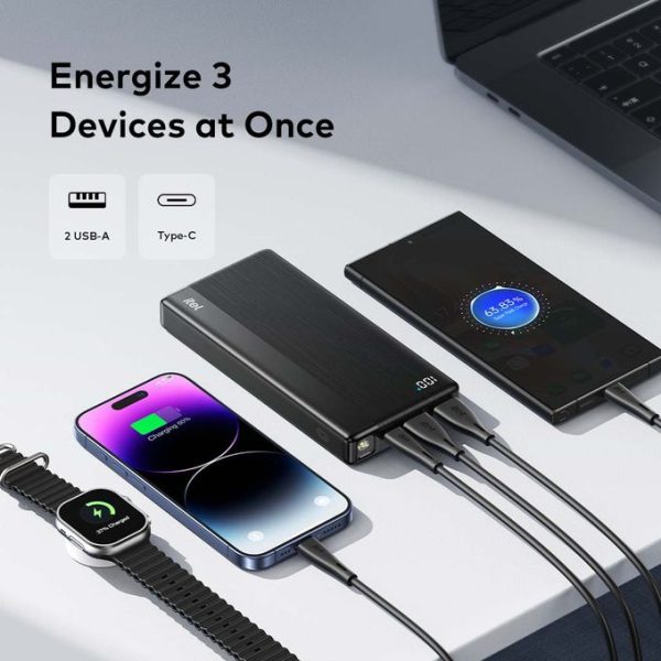 itel PowerPulse A1160 20000mAh Power Bank – 12W Fast Charging | Type-C Input – Black - Image 4