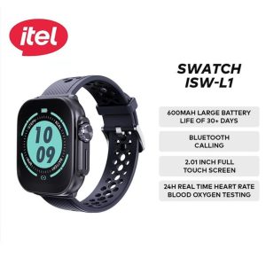 itel 2.01" ISW-L1 Lux HD+ Scratch & Water-Proof Smart Watch - Black
