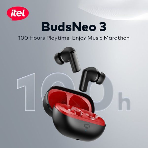 itel BudsNeo 3 True Wireless Earbuds – 100H Battery | AI Noise Cancellation | Super Bass | Low Latency | IPX5 Water Resistance - Image 5
