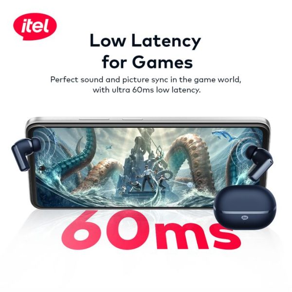 itel BudsNeo 3 True Wireless Earbuds – 100H Battery | AI Noise Cancellation | Super Bass | Low Latency | IPX5 Water Resistance - Image 8