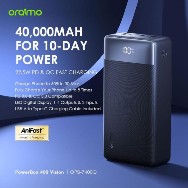 Oraimo PowerBox 400 Vision 40000mAh 22.5W Power Bank - Image 2