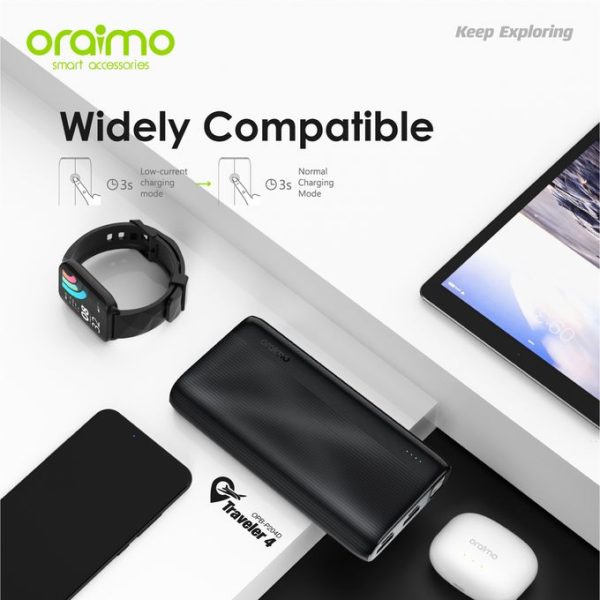 Oraimo Traveler 4 20000mAh Power Bank – Dual Output | 10.5W Fast Charging | Ultra-Long Battery Life - Image 6