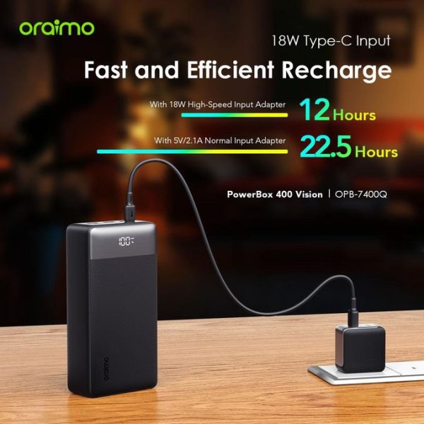 Oraimo PowerBox 400 Vision 40000mAh 22.5W Power Bank - Image 5