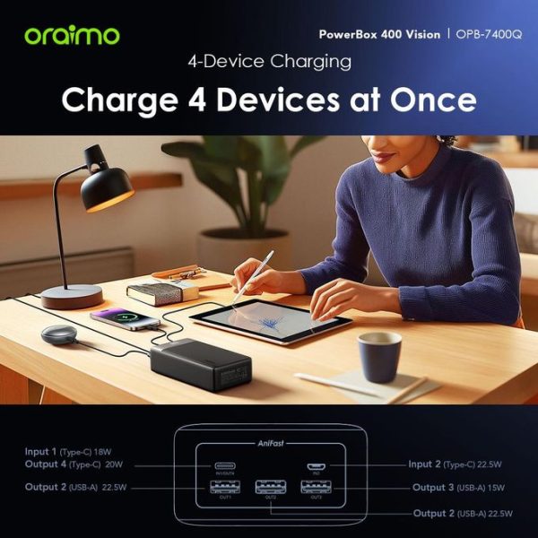 Oraimo PowerBox 400 Vision 40000mAh 22.5W Power Bank - Image 7