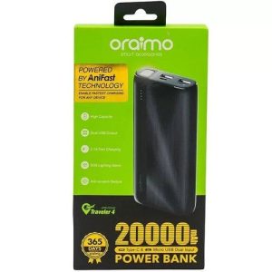 Oraimo Traveler 4 20000mAh Power Bank – Dual Output | 10.5W Fast Charging | Ultra-Long Battery Life