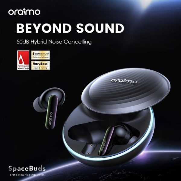 Oraimo SpaceBuds OTW-630 | Hybrid Active Noise Cancellation | True Wireless Earbuds | 36H Battery | Deep Bass | Touch Control - Image 2